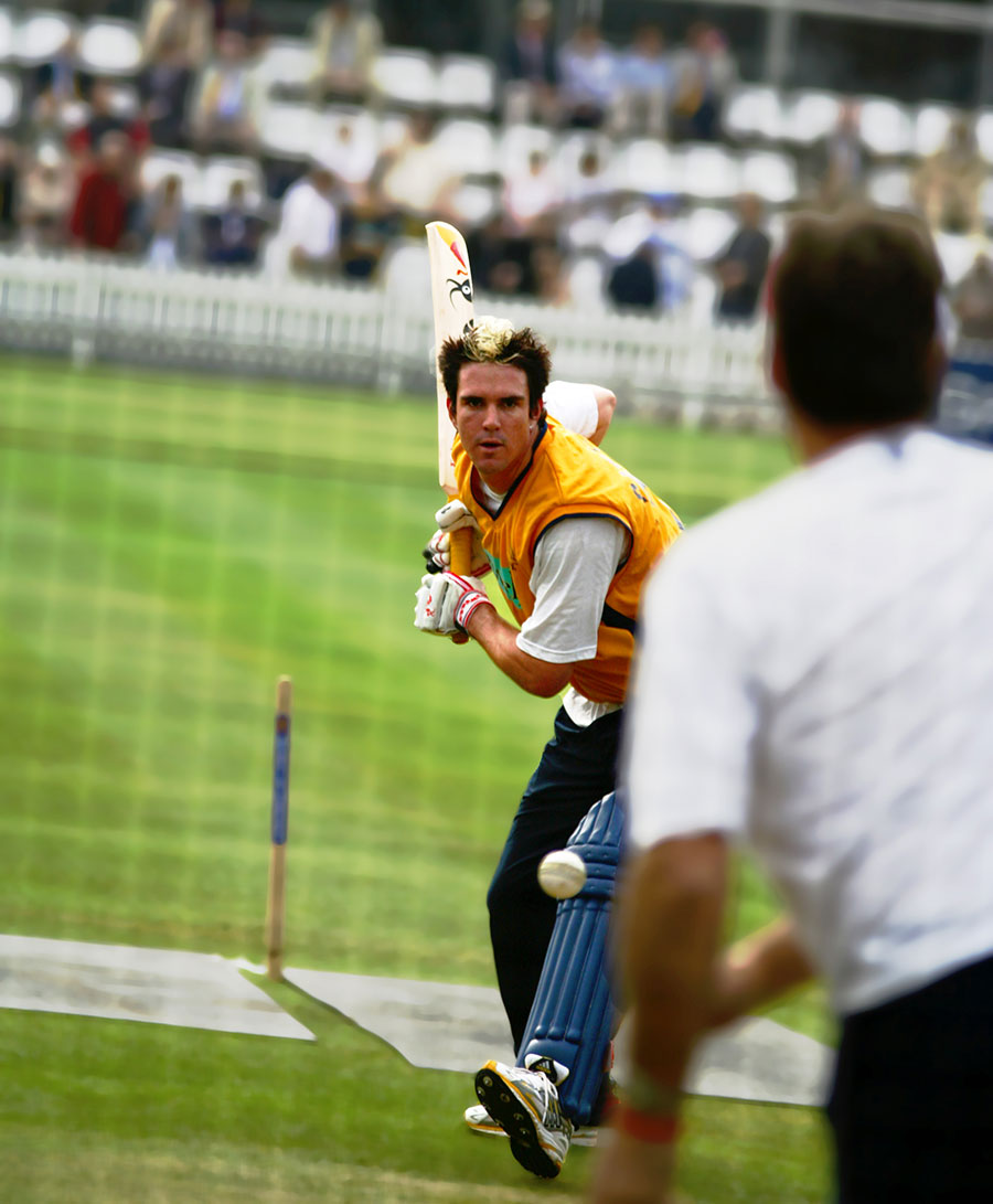 Kevin Pietersen warming up at Lords